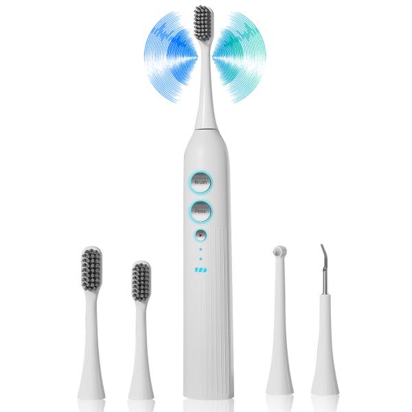 電動歯ブラシ 音波式 歯垢除去 高速振動 IPX7 防水 本体 充電式 口腔洗浄器 口臭対策 デュポ...