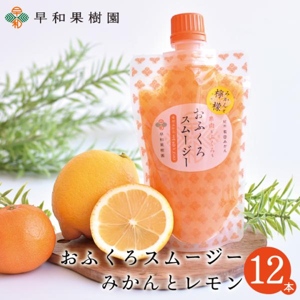 飲むゼリー 有田みかん レモン ゼリー フルーツ おふくろスムージーみかんとレモン 170g×12本...