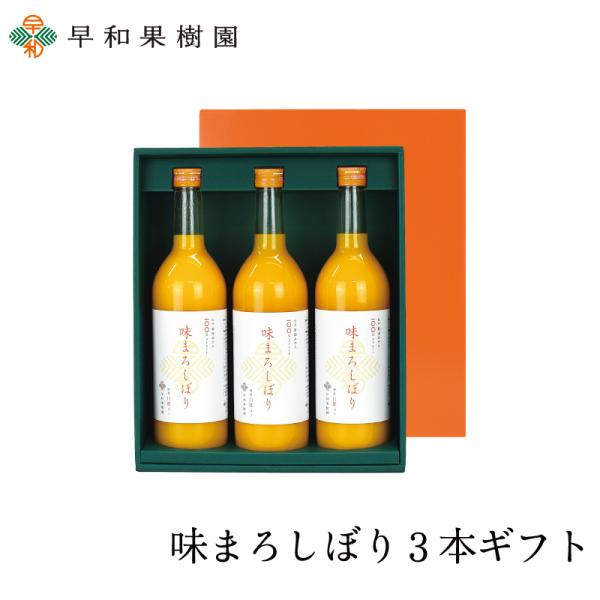 ジュース ギフト ストレート みかんジュース 無添加 果汁100% 早和果樹園 味まろしぼり3本ギフ...