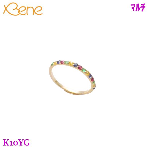 K10YG 七色 カラーストーン リング  マルチ　レインボー　お守り　カラフル