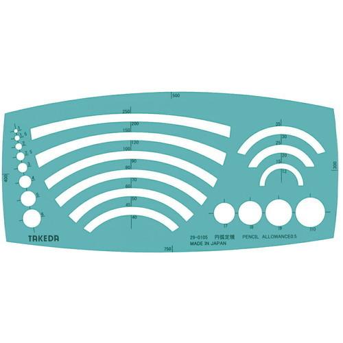 takeda テンプレート 円弧定規 29-0105 インクエッジ ( 製図 製図用品 製図用定規 ...