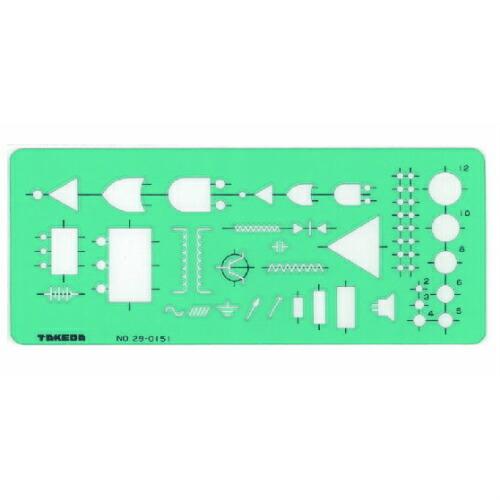 takeda テンプレート 電気配線定規 円2〜12mm （板寸法125×199×0.75mm イン...