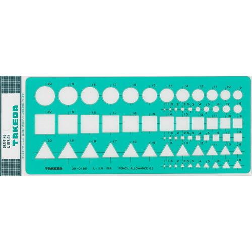 takeda テンプレート 円・三角・四角定規 29-0185 ( 製図 製図用品 製図用定規 建築...