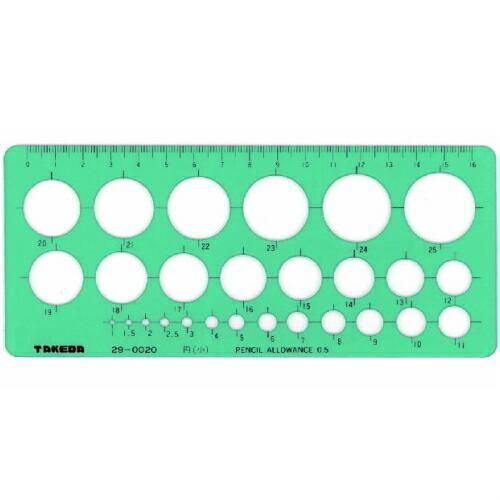 takeda テンプレート 円定規　小【29-0020】テンプレート 円定規（小製図 製図用品 製図...