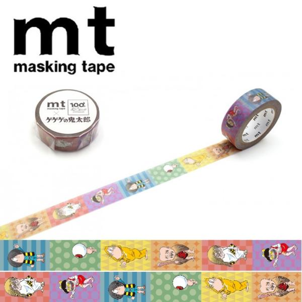 【メール便OK】mt カモ井加工紙 1P ゲゲゲの鬼太郎 パターン×鬼太郎 マスキングテープ サイズ...