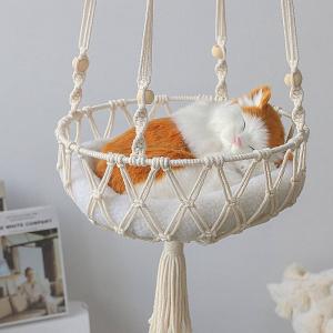 ハンモック 猫 ベッド 吊り下げ コットンロープ マクラメ おしゃれ 可愛い ペット｜sozu-store