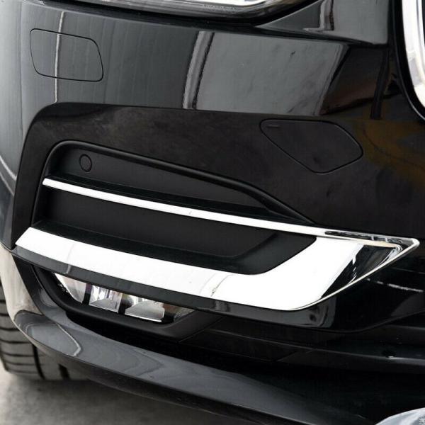 外装パーツ 車 フロント フォグライトカバー ボルボ S90 V90 2017-18 クローム カス...