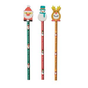 消しゴム付鉛筆〈クリスマス〉※300個以上でのご...の商品画像