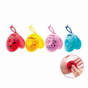 キャラクター顔柄カラフルカスタネットの商品画像