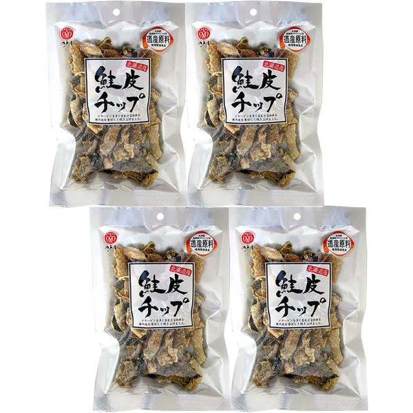 江戸屋 鮭皮チップ 28g × 4袋 糖質0 ノンフライ コラーゲンたっぷり 珍味 北海道
