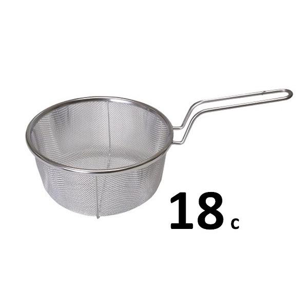 18−8ステンレス製　ボイルバスケット・18ｃｍ　【手付きザル】【調理用 ザル 調理器具  保管用 ...