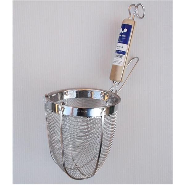 １８−８ステンレス うどんあげ 約１３.5ｃｍφ　全長約３５ｃｍ【うどんてぼ うどんすくい 網 すい...