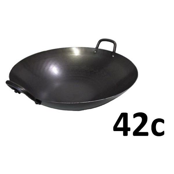 山田 工業所　打ち出し両手 中華鍋42ｃm　1.2ｍｍ厚