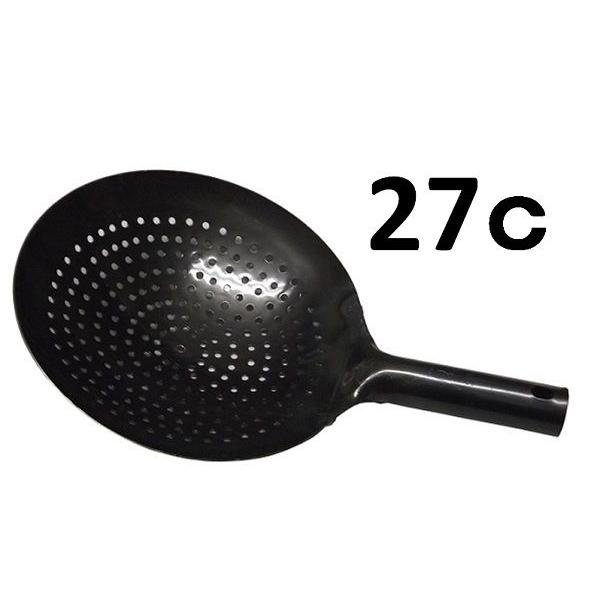 山田 工業所　穴明き片手中華鍋27ｃm　1.2ｍｍ厚