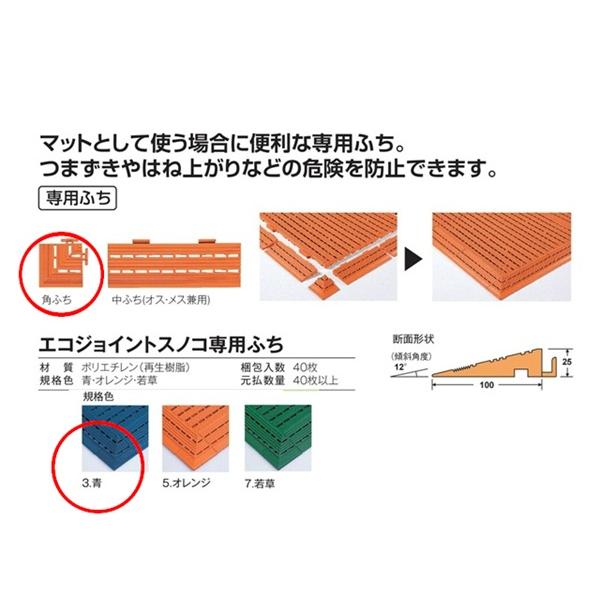 テラモト エコジョイントスノコ 専用ふち 角 青 １００×１００×２５ｍｍ １枚（スノコマット すの...