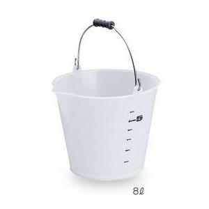 テラモト　じょうぶバケツ8Ｌ　【広口 雑巾 目盛りつき 】
