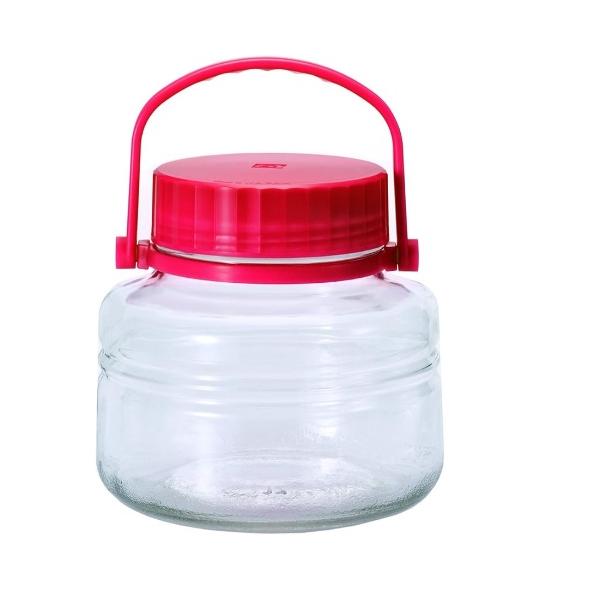 石塚硝子 アデリア 低型貯蔵びん まめ丸くん ２L 内栓つき　※見切り品