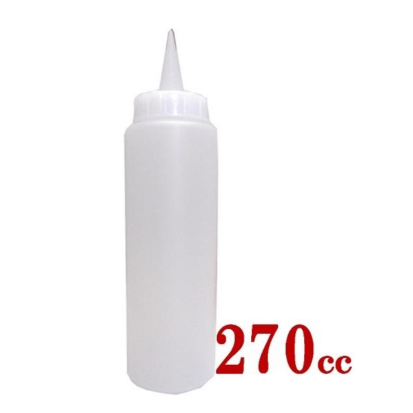 業務用 ソース ディスペンサー・白・容量２７０ｃｃ※先端未カット