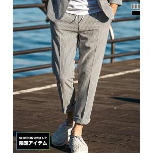 AKM Contemporary エイケイエムコンテンポラリー ピンストライプシアサッカーパンツ ボ...