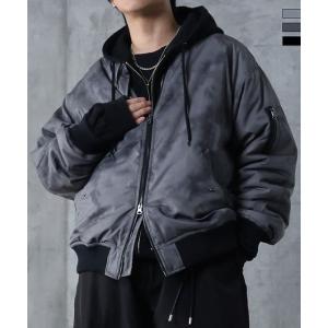 Confirm コンファーム ヴィンテージスモークウォッシュ柄 アブストラクト柄 ダブルジップ MA...