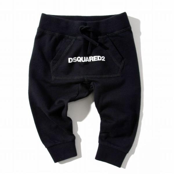DSQUARED2 ディースクエアード Baby ロゴプリント コットン パンツ ズボン 男の子 ブ...
