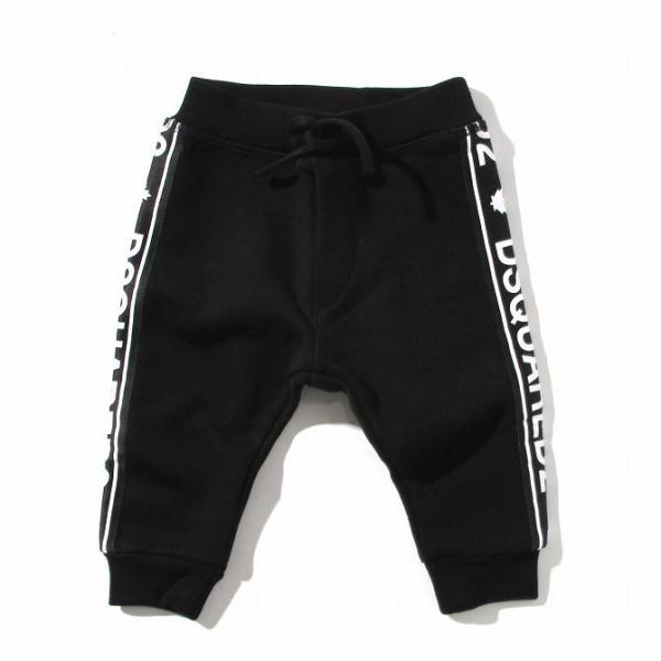 DSQUARED2 ディースクエアード Baby サイドライン コットンパンツ 男の子 ズボン ブラ...