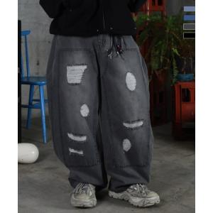 ILL'S イルズ バレルレッグ ペインドデニムパンツ ユニセックス メンズ レディース おしゃれ ...