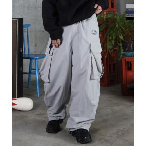 ILL'S イルズ キーリングループ ワンポイント ナイロンワイドカーゴパンツ ユニセックス メンズ レディース