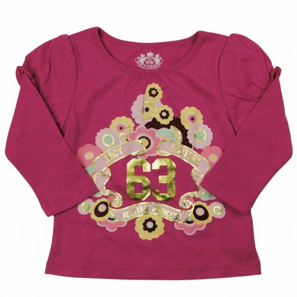 JUICY COUTURE/ジューシークチュール プリンテッドパフスリーブTシャツ(ピンク)/子供服