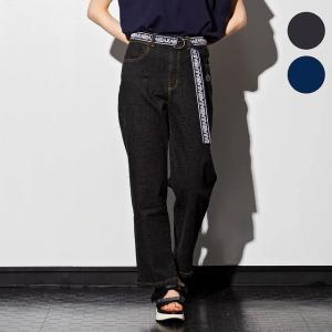 Kappa カッパ ベルト付き ストレッチ ワイド デニム パンツ レディース ズボン ボトムス リラックス おしゃれ かっこいい かわいい ブランド スポーツ ウェア Kpb 006w Shiffon シフォン 通販 Yahoo ショッピング