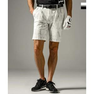 LUXEAKMPLUS リュクスエイケイエムプラス ゴルフ 総柄ロゴ ハーフスラックス ショートパン...