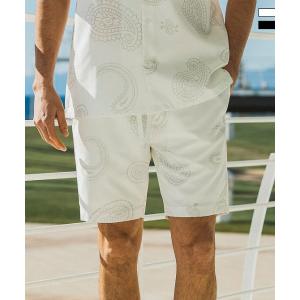 LUXEAKMPLUS リュクスエイケイエムプラス リネンタッチペイズリーショーツ セットアップ対応 メンズ ゴルフウェア スポーツウェア GOLF