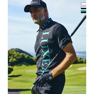 LUXEAKMPLUS リュクスエイケイエムプラス ゴルフ バーチカルロゴ 半袖 ポロシャツ メンズ おしゃれ かっこいい ブランド ゴルフウェア スポーツウェア GOLF
