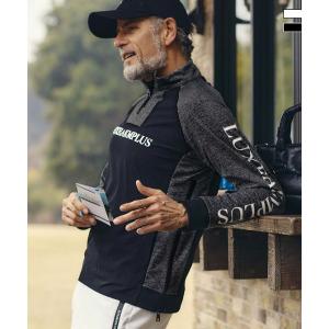 LUXEAKMPLUS リュクスエイケイエムプラス ゴルフ ハーフジップ防風モックネックプルオーバー メンズ かっこいい ブランド ゴルフウェア スポーツウェア GOLF