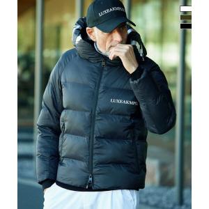 LUXEAKMPLUS リュクスエイケイエムプラス ゴルフ フードロゴ軽量ナイロンジャケット メンズ ゴルフウェア スポーツウェア GOLF