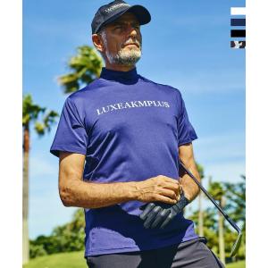 LUXEAKMPLUS リュクスエイケイエムプラス ベーシックロゴ モックネック 半袖 Tシャツ カットソー メンズ ゴルフウェア スポーツウェア GOLF