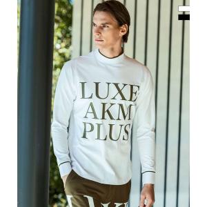 LUXEAKMPLUS リュクスエイケイエムプラス ゴルフ ビッグロゴモックネックロングTシャツ メンズ ゴルフウェア スポーツウェア GOLF