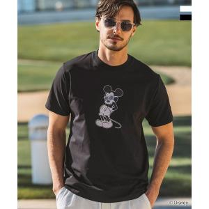 LUXEAKMPLUS リュクスエイケイエムプラス ゴルフ ミッキーマウス ラインストーンサングラス半袖Tシャツ