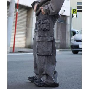 ILL'S イルズ ヴィンテージメイク レトロライク Y2Kグランジ ケミカル加工 マルチポケットデ...