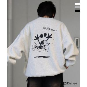 ILL'S イルズ ディズニーシリーズ ワンポイント刺繍 バックプリント ビッグシルエットプルオーバ...