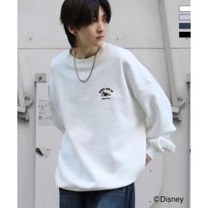 ILL'S イルズ ディズニーシリーズ ワンポイント刺繍 バックプリント ビッグシルエットプルオーバ...