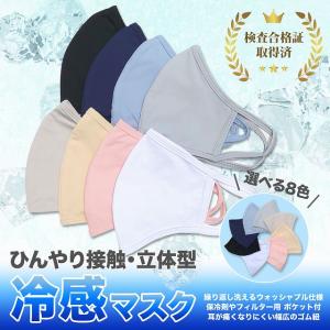 ひんやり 接触冷感マスク 立体マスク 大人用 男 女 布マスク 洗える 保冷剤 フィルターシート ポケット付き ウイルス対策 花粉対策 夏用 白 黒 在庫あり 涼しい