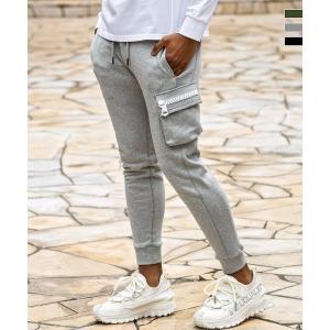 1PIU1UGUALE3 RELAX ウノピゥウノウグァーレトレ リラックス ビッグファスナーカーゴポケットスウェットパンツ セットアップ対応 メンズ ウノピュウ ウノピュー