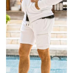 1PIU1UGUALE3 RELAX ウノピゥウノウグァーレトレ リラックス ラインストーンバイカースウェットショーツ セットアップ対応 メンズ ウノピュウ ウノピュー