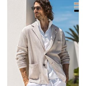 1PIU1UGUALE3 RELAX ウノピゥウノウグァーレトレ リラックス ストライプニットジャケ...