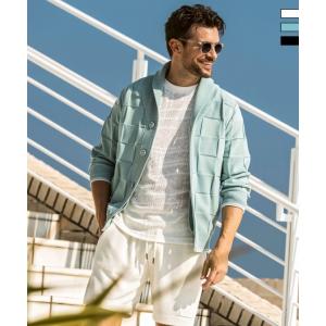 1PIU1UGUALE3 RELAX ウノピゥウノウグァーレトレ リラックス ブロックニットショールカラーカーディガン メンズ ウェア ウノピュウ ウノピュー