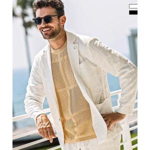 1PIU1UGUALE3 RELAX ウノピゥウノウグァーレトレ リラックス ランダムハウンドトゥースジャガードジャケット セットアップ対応 メンズ