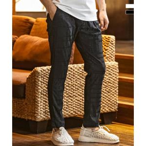 1PIU1UGUALE3 RELAX ウノピゥウノウグァーレトレ リラックス ランダムハウンドトゥースジャガードスラックス セットアップ対応 メンズ ウノピュウ ウノピュー