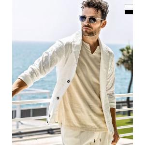 1PIU1UGUALE3 RELAX ウノピゥウノウグァーレトレ リラックス ランダムハウンドトゥースジャガードショールカーディガン セットアップ対応　メンズ