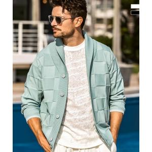 1PIU1UGUALE3 RELAX ウノピゥウノウグァーレトレ リラックス ランダムハウンドトゥースジャガード半袖Tシャツ セットアップ対応 メンズ ウノピュウ ウノピュー